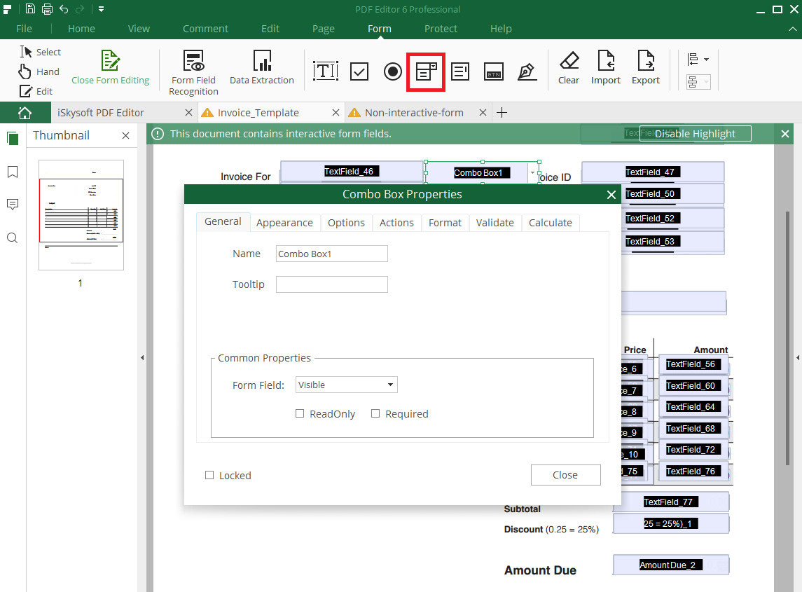 add forms in pdf